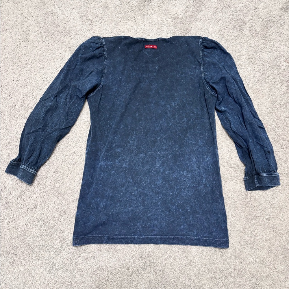 Hard Tail Forever Women’s Blue Washed Denim Bubble T Shirt